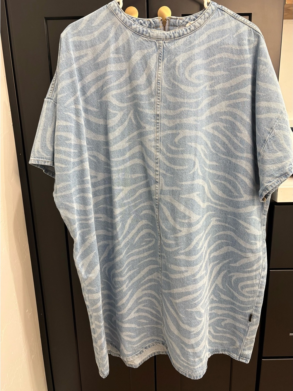 Wrangler Zebra-Print Denim mini dress